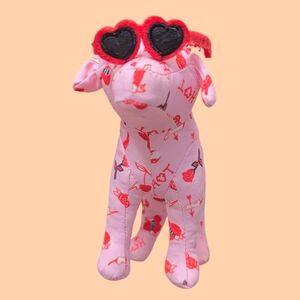 Victoria's Secret Pink Hearts 6" Dog Cherry Rose Valentine's Love Theme